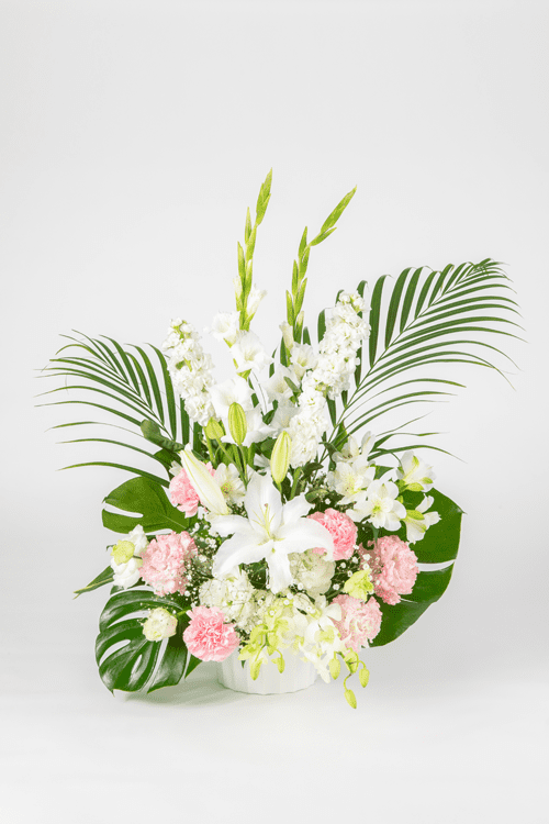 生花No.86 アレンジ生花【旭川のやわらぎ斎場へお届け】